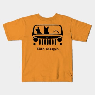 Ridin' shotgun German Shepherds Kids T-Shirt